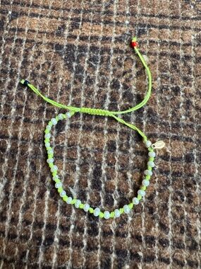 Clare V. Neon Lime Beaded Adjustable Bracelet